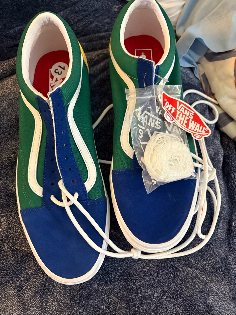 Vans Men’s Low-Top Sneakers in Green/Blue/White